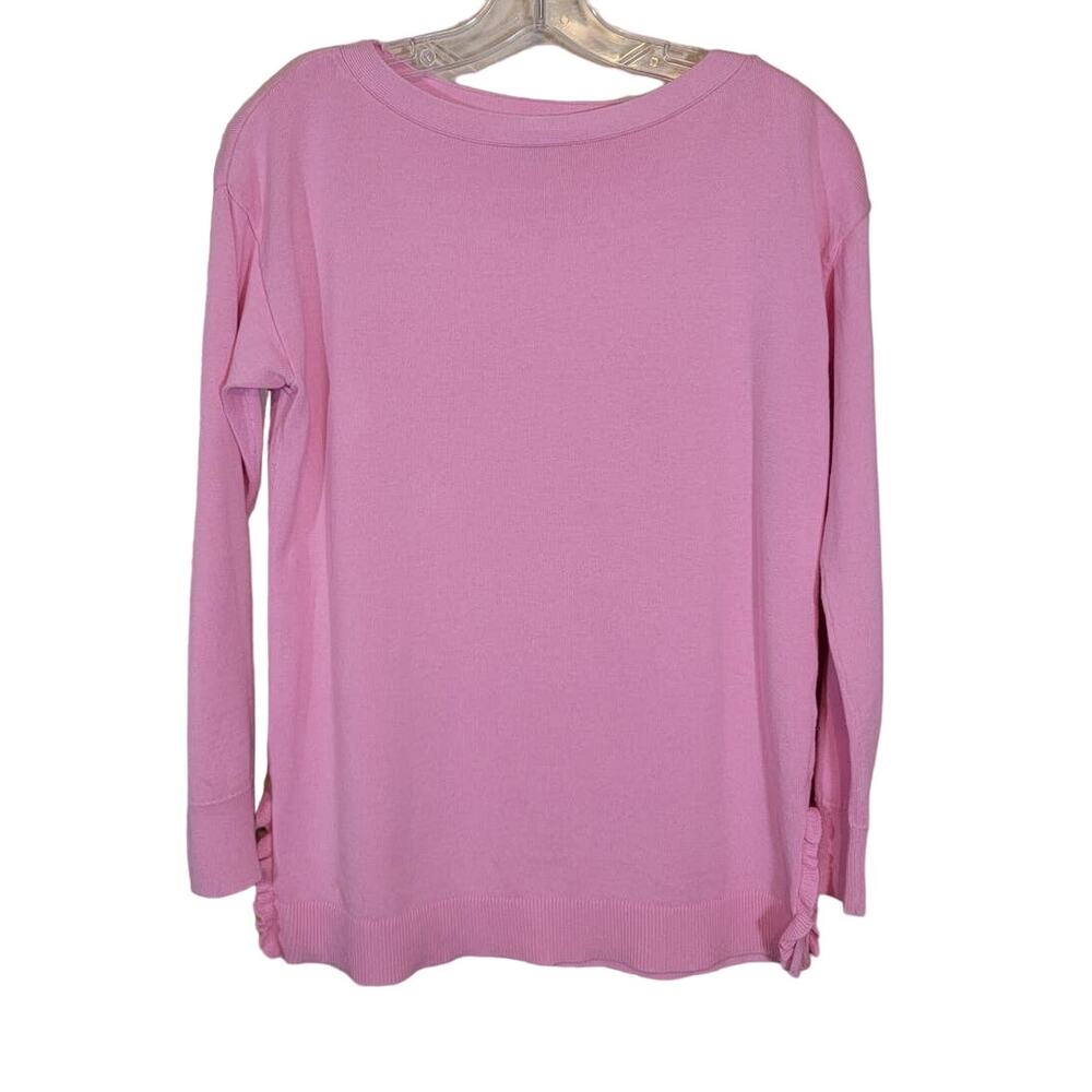 Talbots Boat Neck Knit Sweater Pullover Long Sleeve Cotton Blend Pink SZ Small